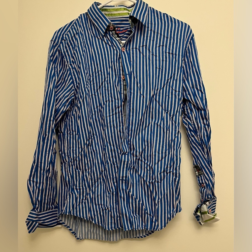 Robert Graham Mens Size Medium Button Down Shirt Stripes